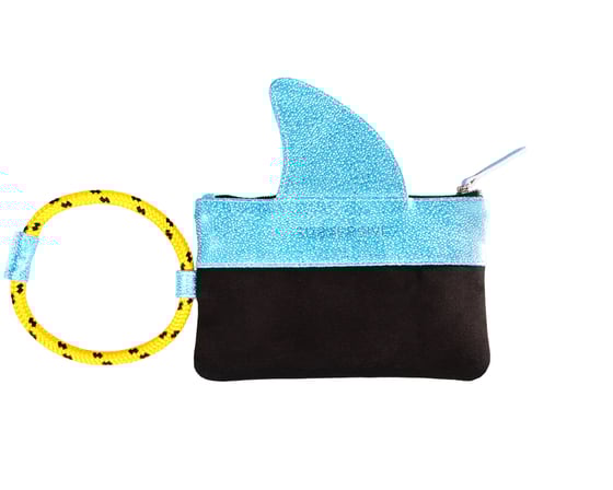 Image of METALLIC BLUE MINI SHARK CLUTCH