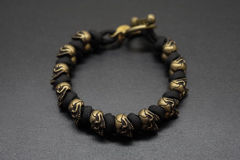 Image of Evil Twins Brass Skull Bracelet