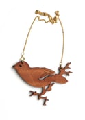 Image of wooden bird necklace