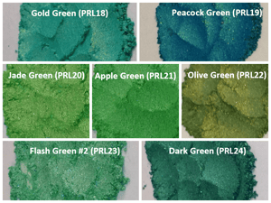 Image of Green Pearl Pigments  </p> 21 Colors Available