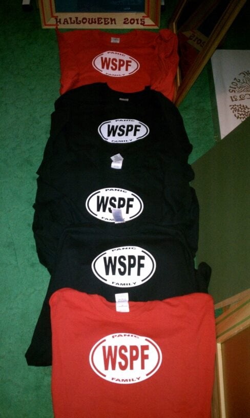 Image of WSPF Panic Family T-Shirt with lyrics on back (Multiple Colors) Price includes Shipping!