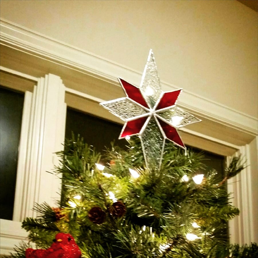 Image of North Star tree-topper -stained glass