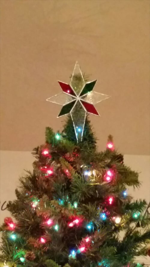 Image of North Star tree-topper -stained glass