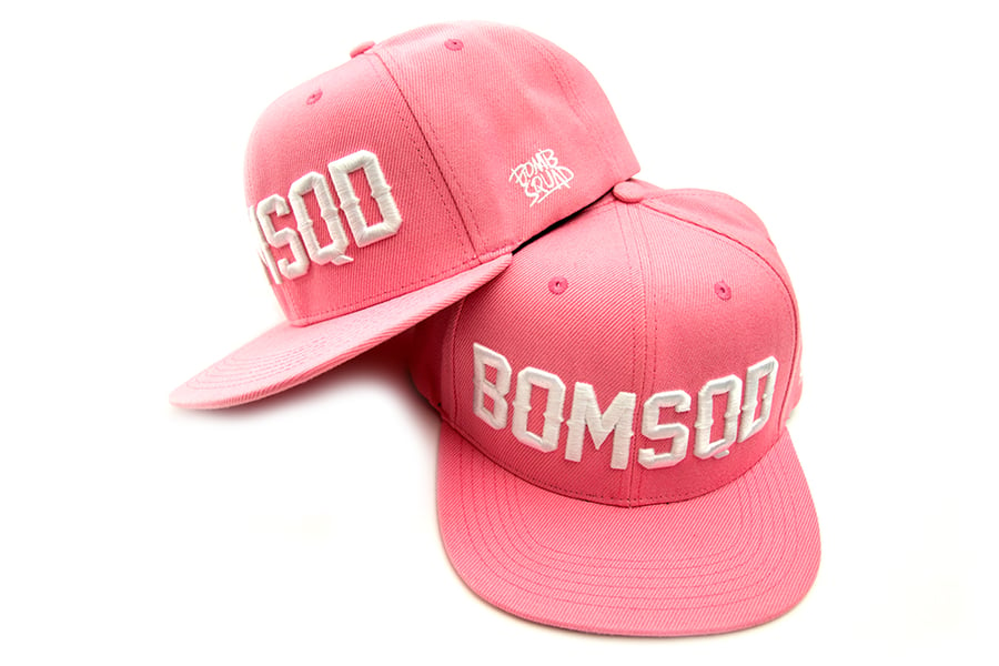 Image of BOMSQD Snapback - Pink & White