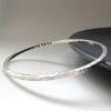 Square Hammered Silver Bangle