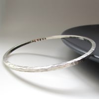 Image 1 of Square Hammered Silver Bangle