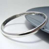 Image 1 of Heavy Personalised Silver Smooth Bangle