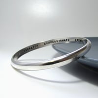 Image 2 of Heavy Personalised Silver Smooth Bangle