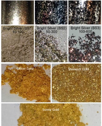 Image of Gold & Silver Pigment/Flakes Sampler