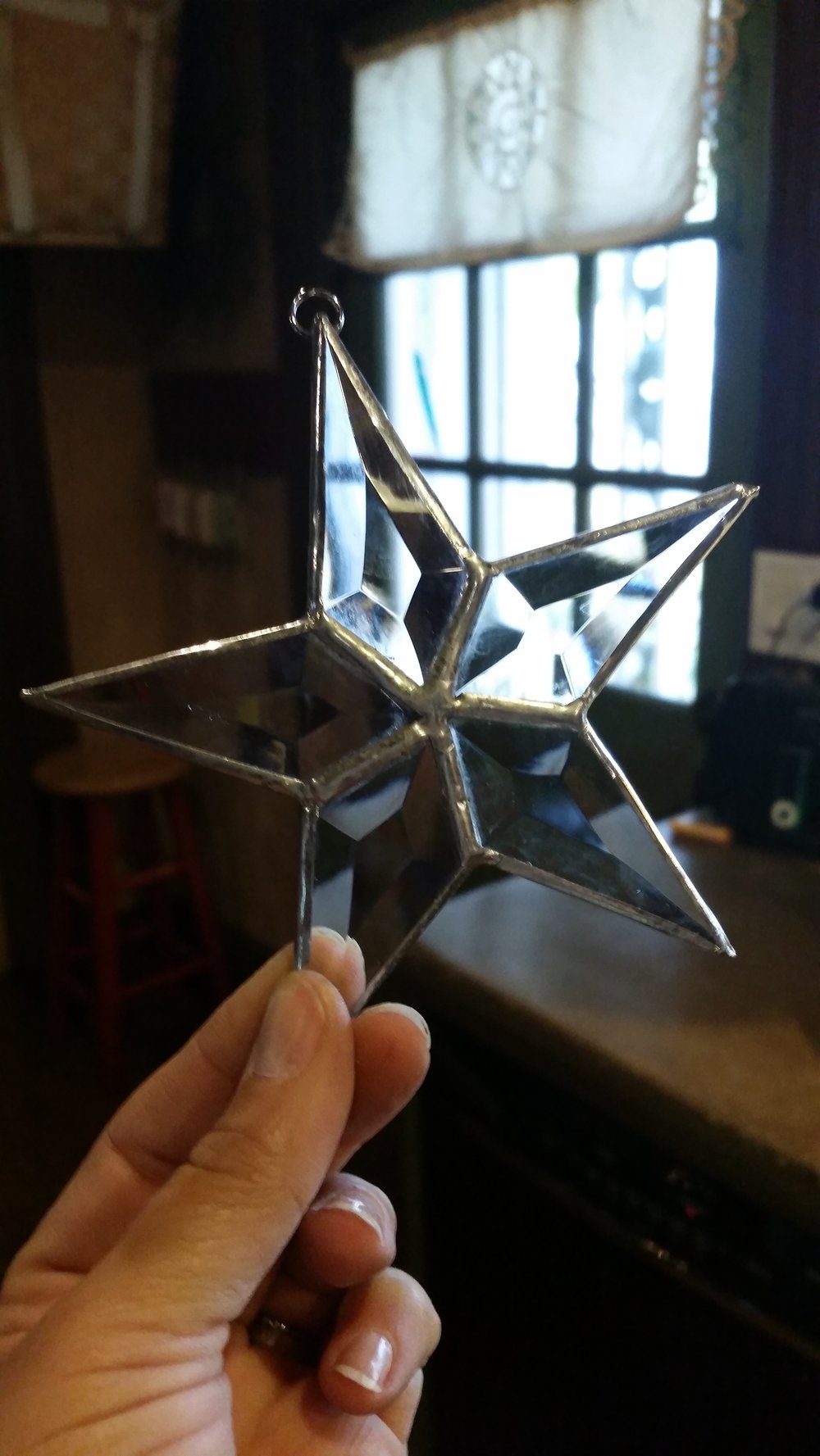 Image of Small Beveled Star-stained glass