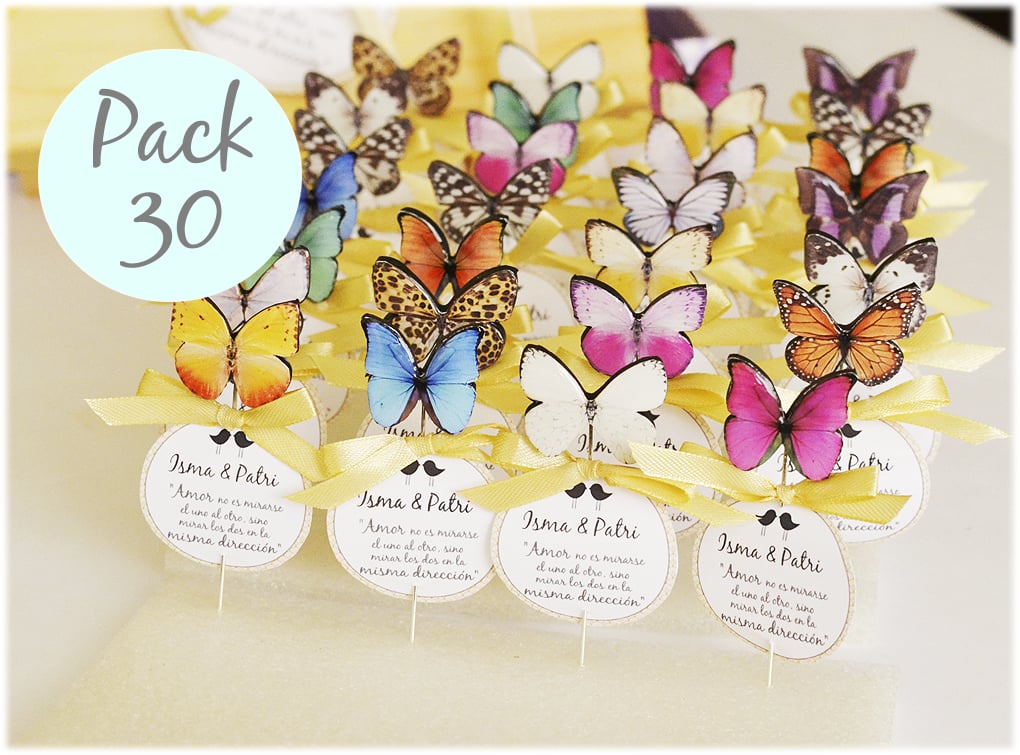Pack 30 alfileres mariposas variadas