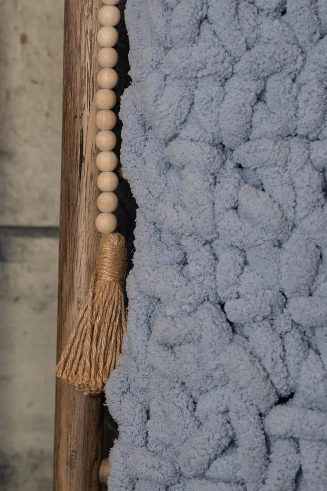 Image of Chunky Baby Blanket-Light Blue