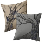 Image of Custom Painted Tree Throw Pillow Cover - Beige or Grey