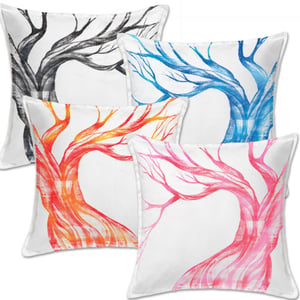 Image of Custom Painted Tree Throw Pillow Cover -  White