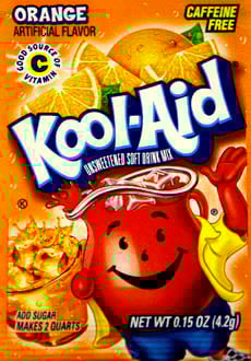 Image of KOOL-AID ORANGE UNSWEETENED SOFT DRINK MIX, 0.15-OUNCE