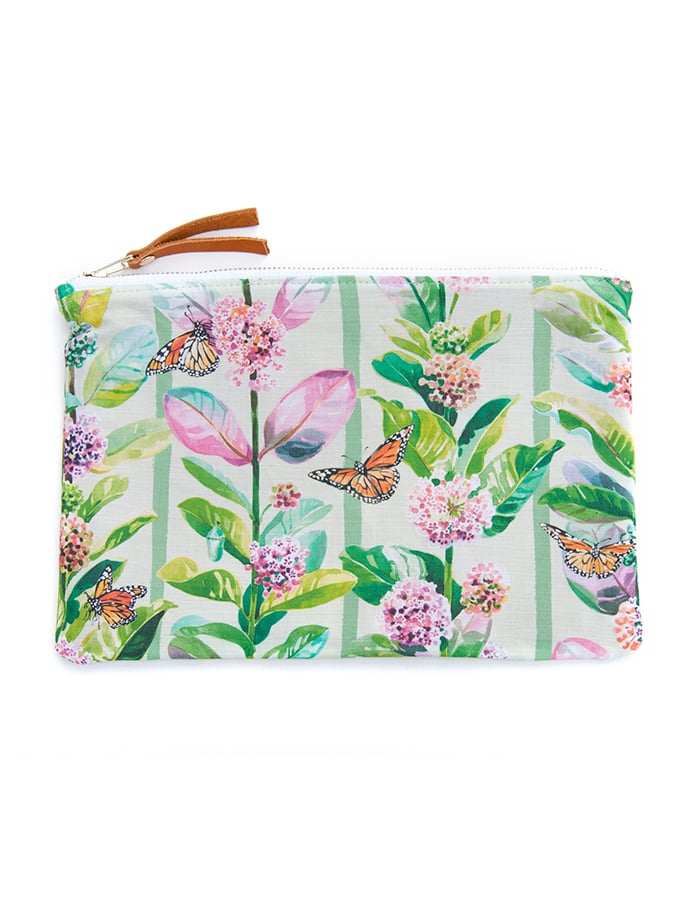 Image of Monarchs & Milkweed Canvas Pouch #1