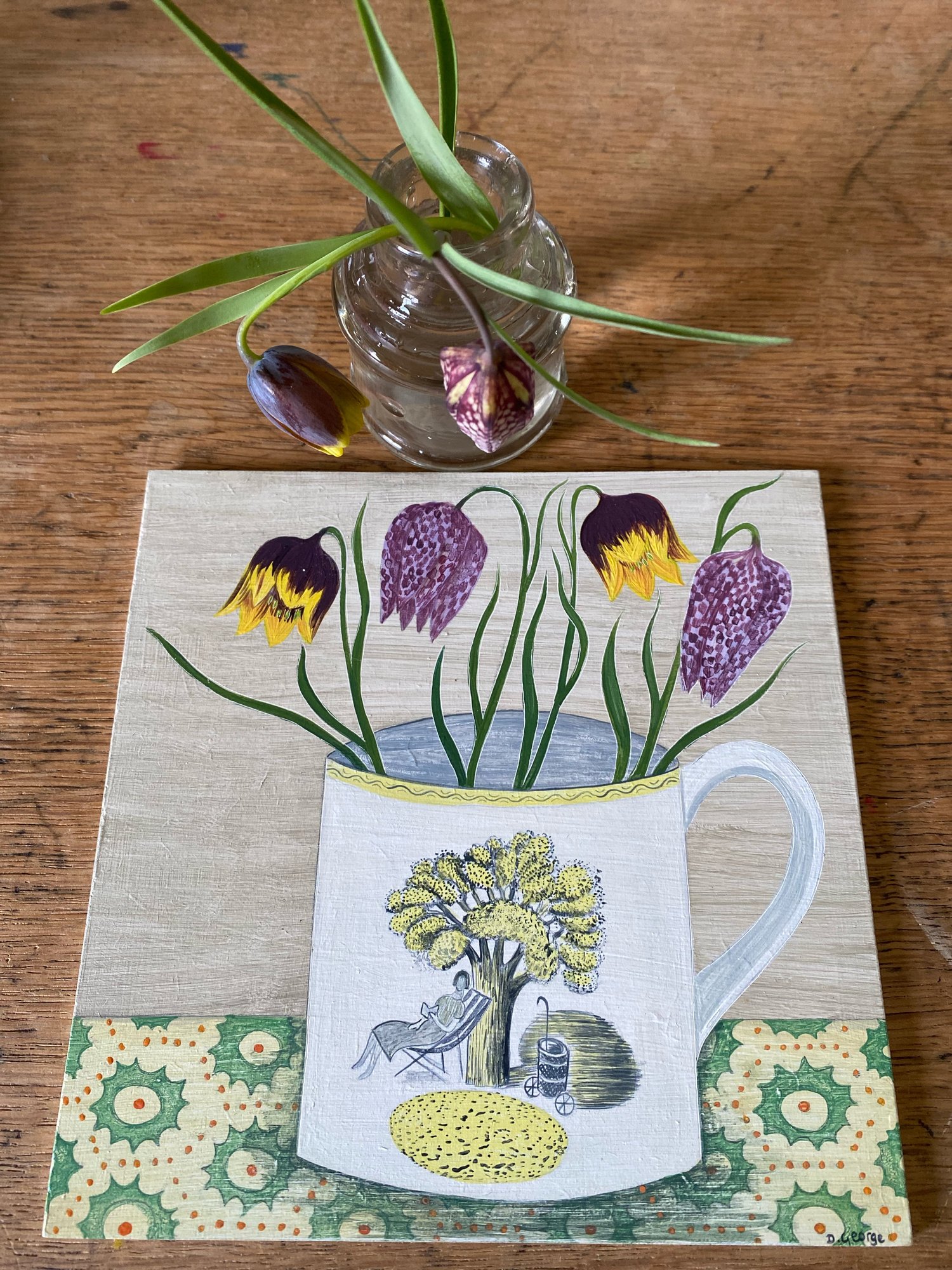 Image of Ravilious cup and Fritillaries 