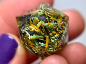 Image of Twirls of PLA 7-piece dice set (inked to order)