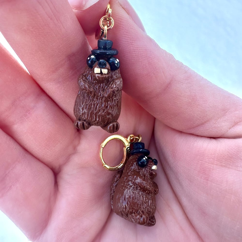 Image of Groundhog Earrings