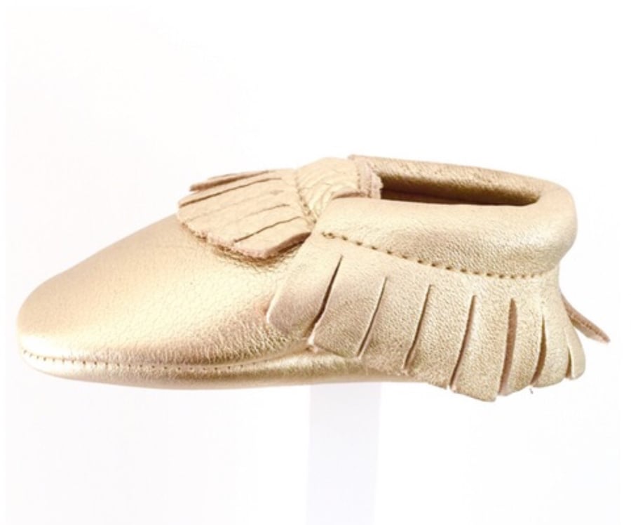 Image of ||| IN STOCK ||| 'Brillo' Gold Moccasins • 100% Genuine Leather