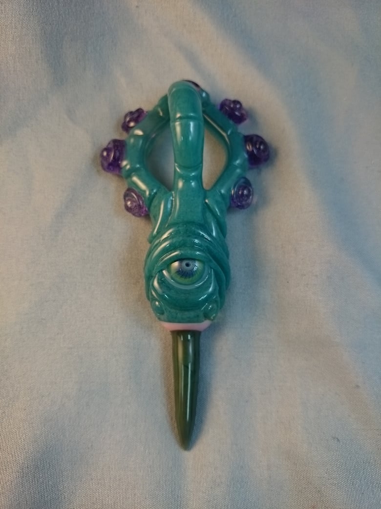 Image of Salt Glass 2015 Aqua Azul Sculptural loop pendant 