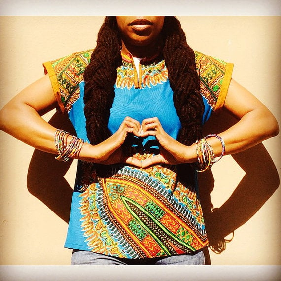 Image of African Dashiki Baseball Raglan Tee Shirt