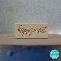 Calligraphy happy mail stamp
