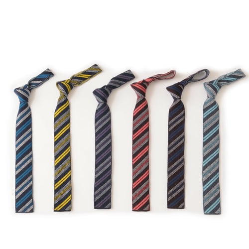 Image of Regimental Stripe Tie in Dark Wine x Dark Pink