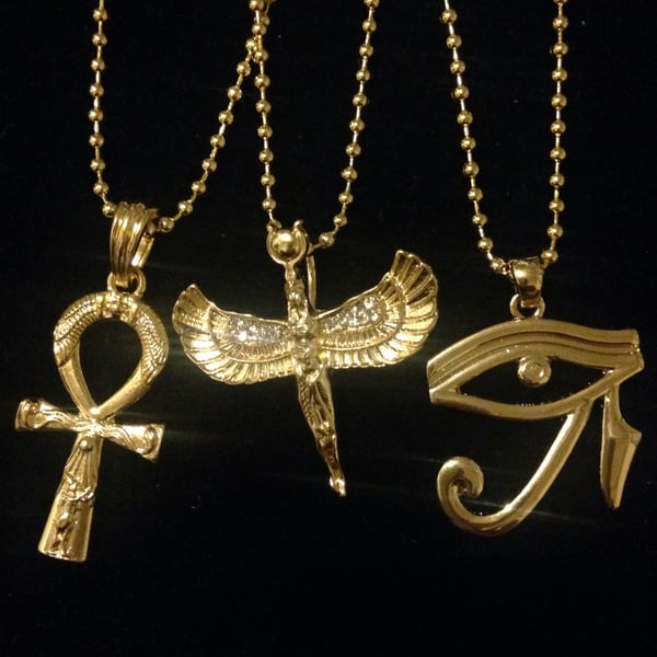 Image of Ankh / angel / eye of Horus 3 piece set