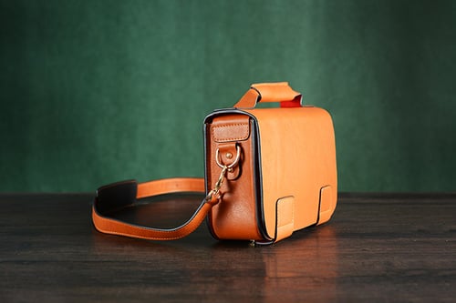 Image of Custom Handmade Italian Vegetable Tan Brown Leather Satchel Bag, Messenger Bag, Shoulder Bag D002