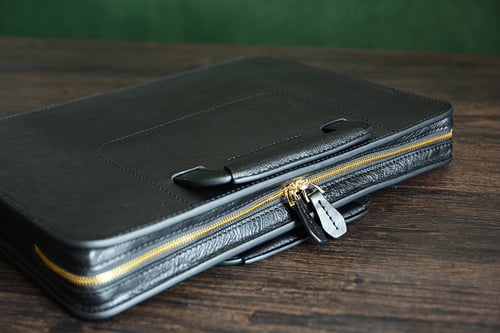 Image of Custom Handmade Italian Vegetable Tanned Leather Briefcase, Messenger Bag, Men's Handbag D001