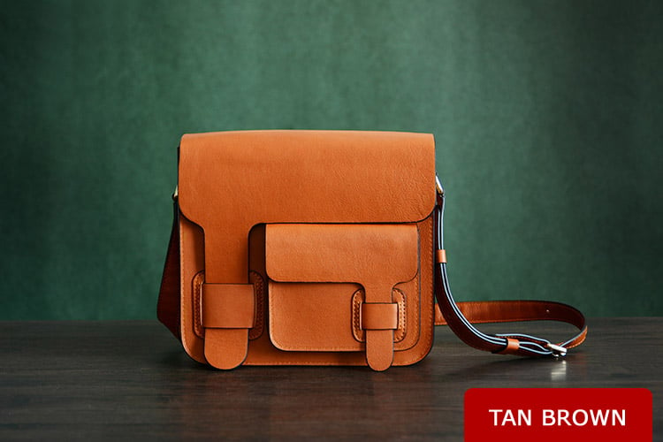 Image of Custom Handmade Italian Vegetable Tanned Leather Satchel, Messenger Bag, Shoulder Bag, Men Bag D003