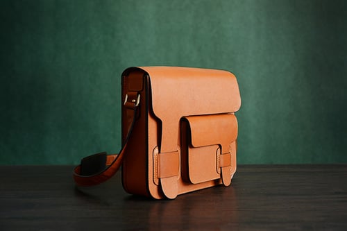 Custom Handmade Vegetable Tanned Brown Leather Backpack, Shoulder