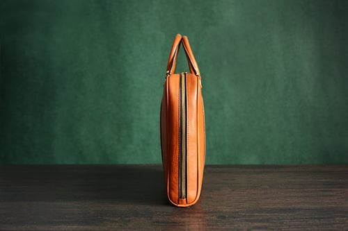 Image of Custom Handmade Italian Vegetable Tanned Leather Briefcase, Messenger Bag, Laptop Bag D007