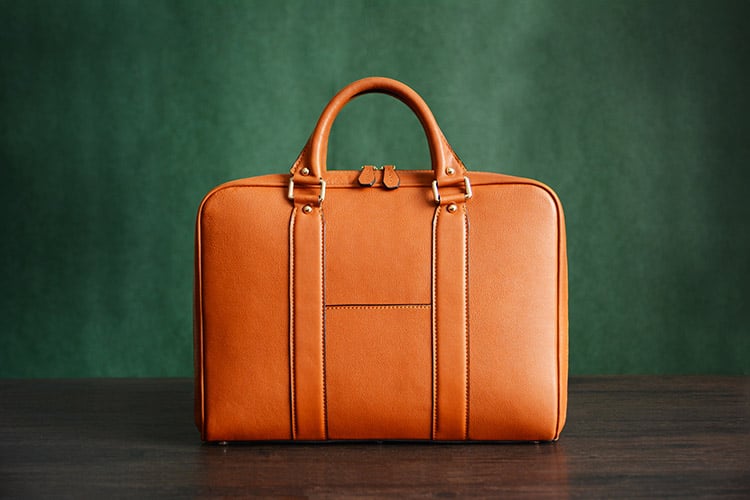 Tan leather online briefcase