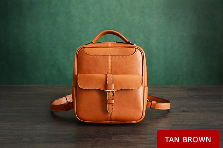 Image of Custom Handmade Vegetable Tanned Leather Backpack, Shoulder Bag, Satchel Bag D005