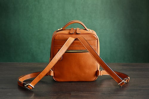 Image of Custom Handmade Vegetable Tanned Leather Backpack, Shoulder Bag, Satchel Bag D005