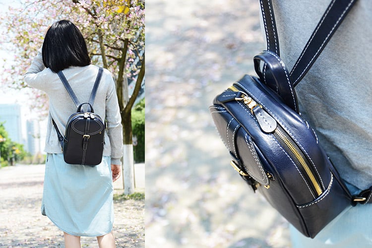 custom leather backpack manufacturer Square Genuine overnight bag Leather Rucksack Manufacturer | Custom