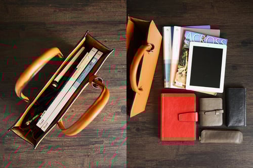 Image of Custom Handmade Italian Vegetable Tanned Leather Tote Bag, Shoulder Bag, Lady Handbag D010