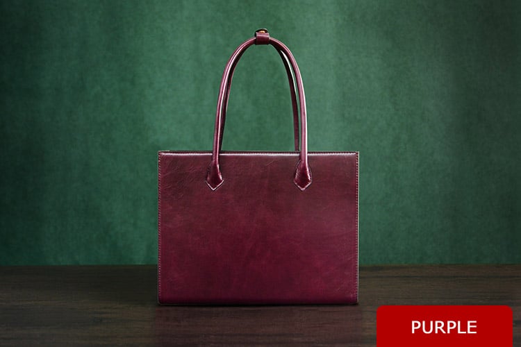 Image of Personalized Handmade Italian Vegetable Tanned Leather Tote Bag, Shoulder Bag, Lady Handbag D010
