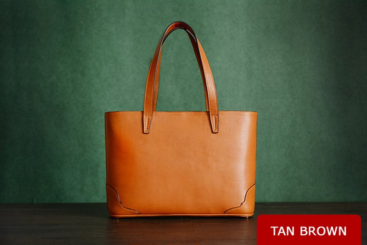 Custom Handmade Italian Vegetable Tanned Leather Tote Bag