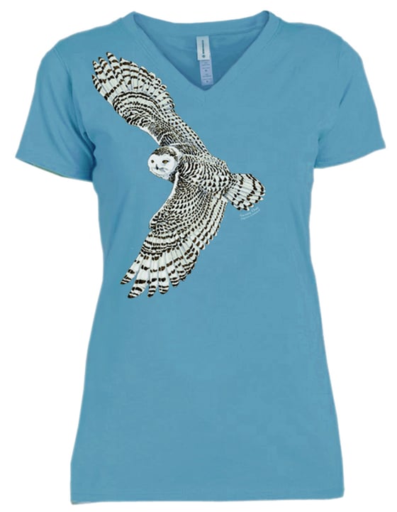 Image of Snowy Owl ladies v-neck t-shirt