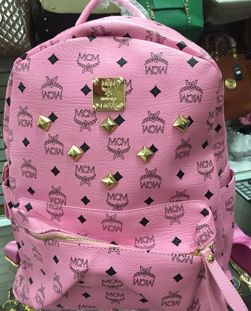 Real pink mcm backpack Clearance