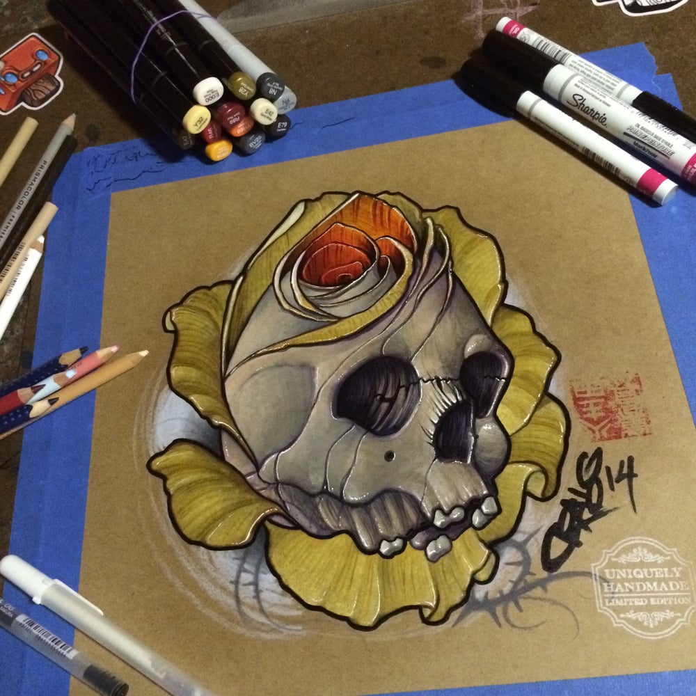 Image of Gold Skull/Rose