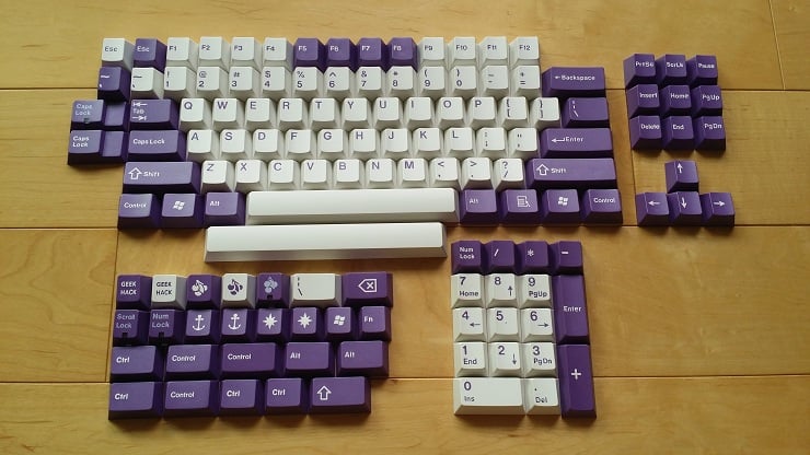 custom purple keycaps