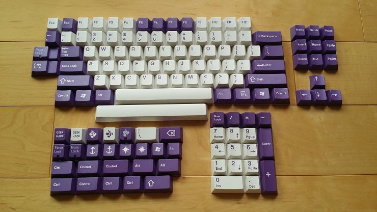 Image of JT Keycap Royal Purple/White Keyset