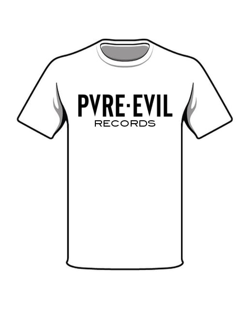 Image of PVRE EVIL RECORDS TSHIRT WHITE