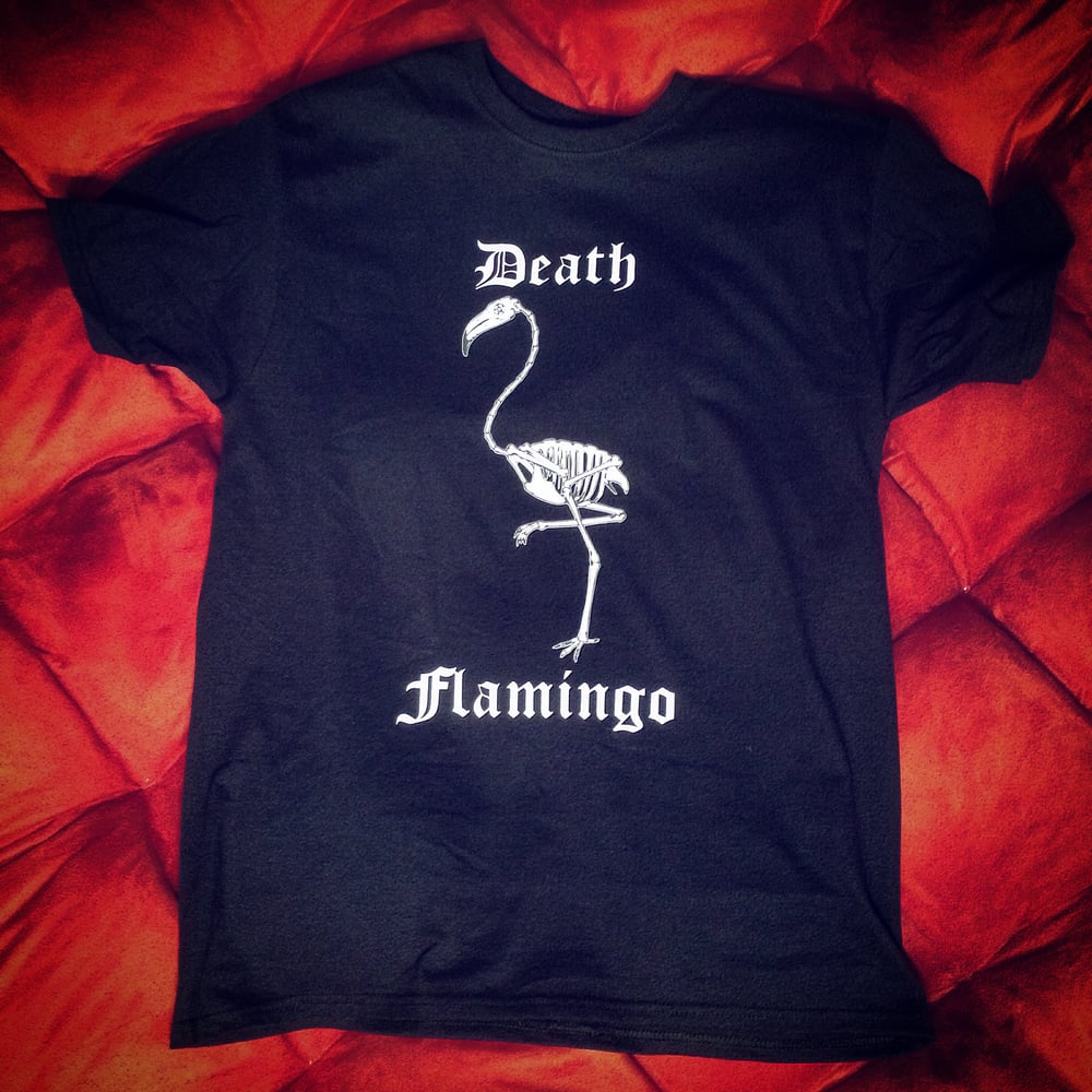 Image of Unisex Death Flamingo Original Black T-Shirt