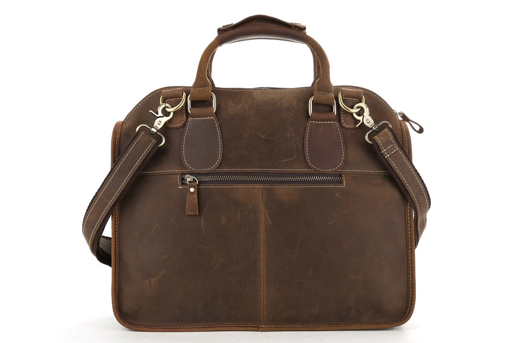 Handcrafted Antique Leather Laptop Briefcase Mens Messenger Shoulder ...
