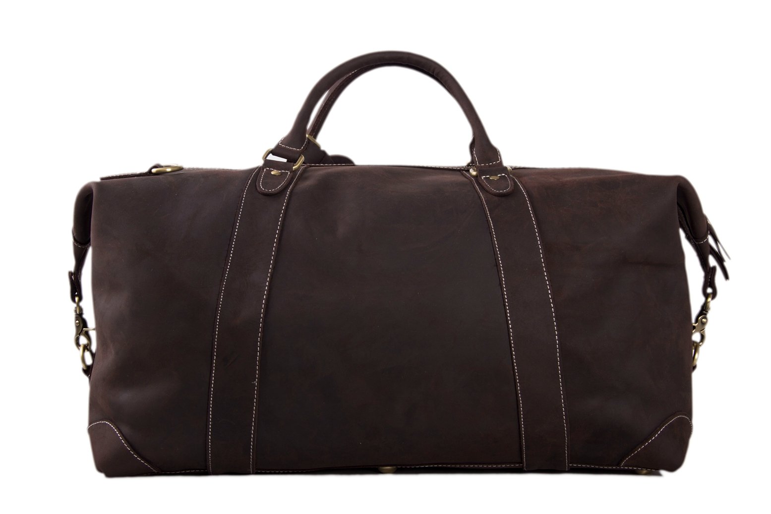 handmade leather duffle bag